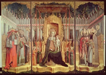 La Vierge en trône avec les saints Jérôme, Grégoire, Ambroise et Augustin, 1446